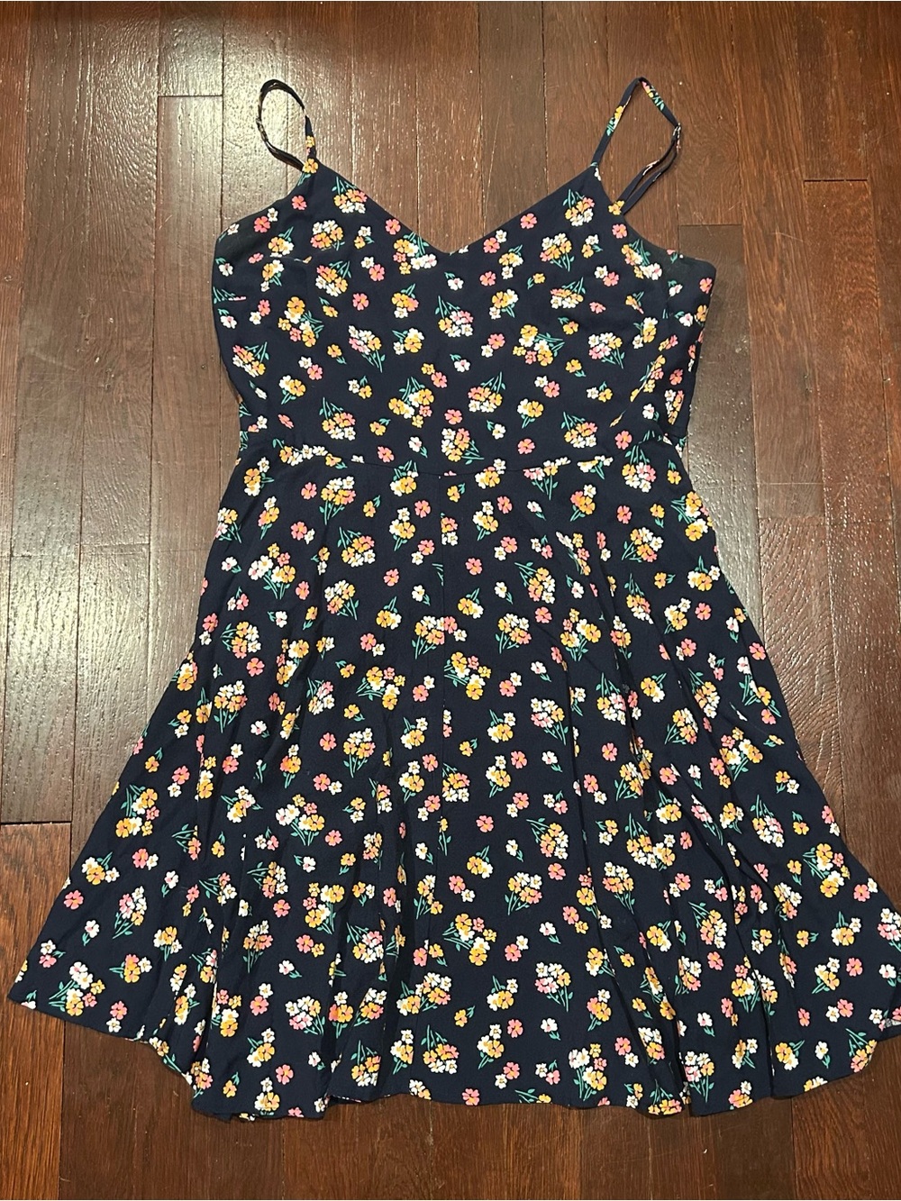 GAP Navy Floral Spaghetti Strap Sundress